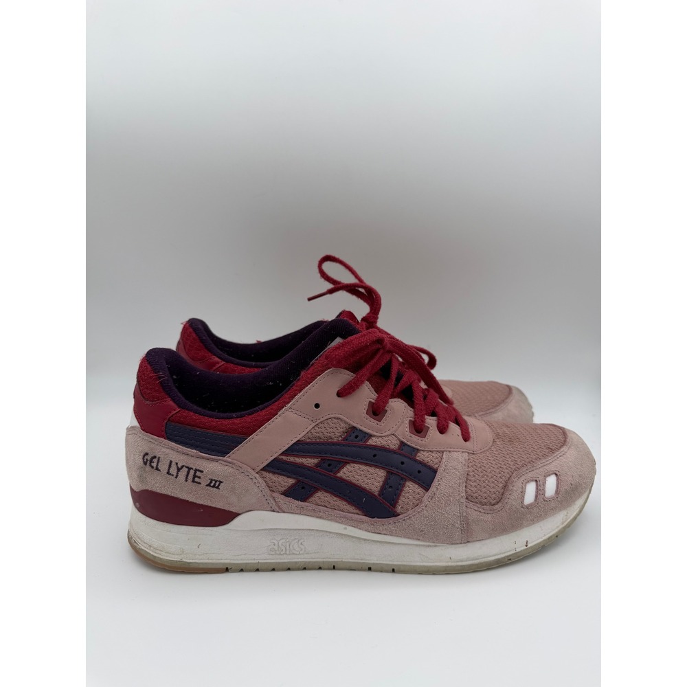 Asics Gel Lyte III Mens 12 Mauve Burgundy Purple Sneakers H62RQ Low Top Shoes